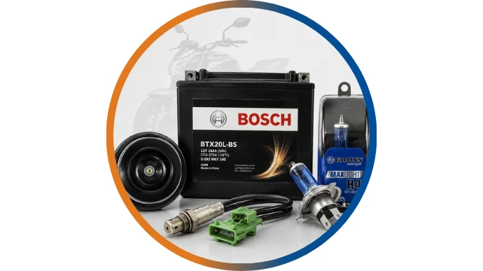 Repuestos para motocicletas: bujías, baterías y componentes eléctricos Molpartes