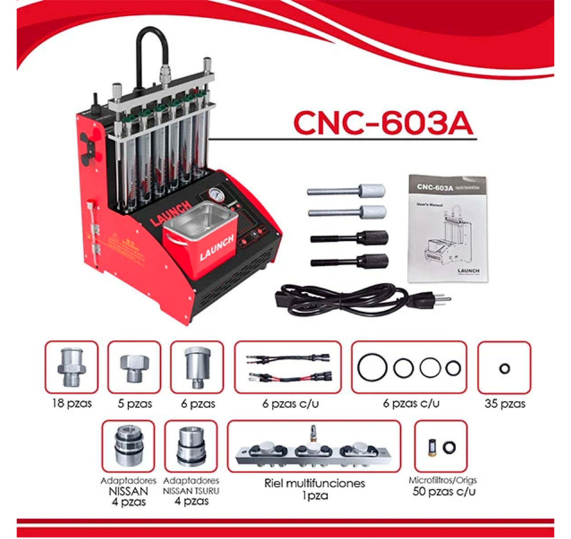 CNC603A LAUNCH LAVADOR Y PROBADOR DE INYECTORES COLOMBIA