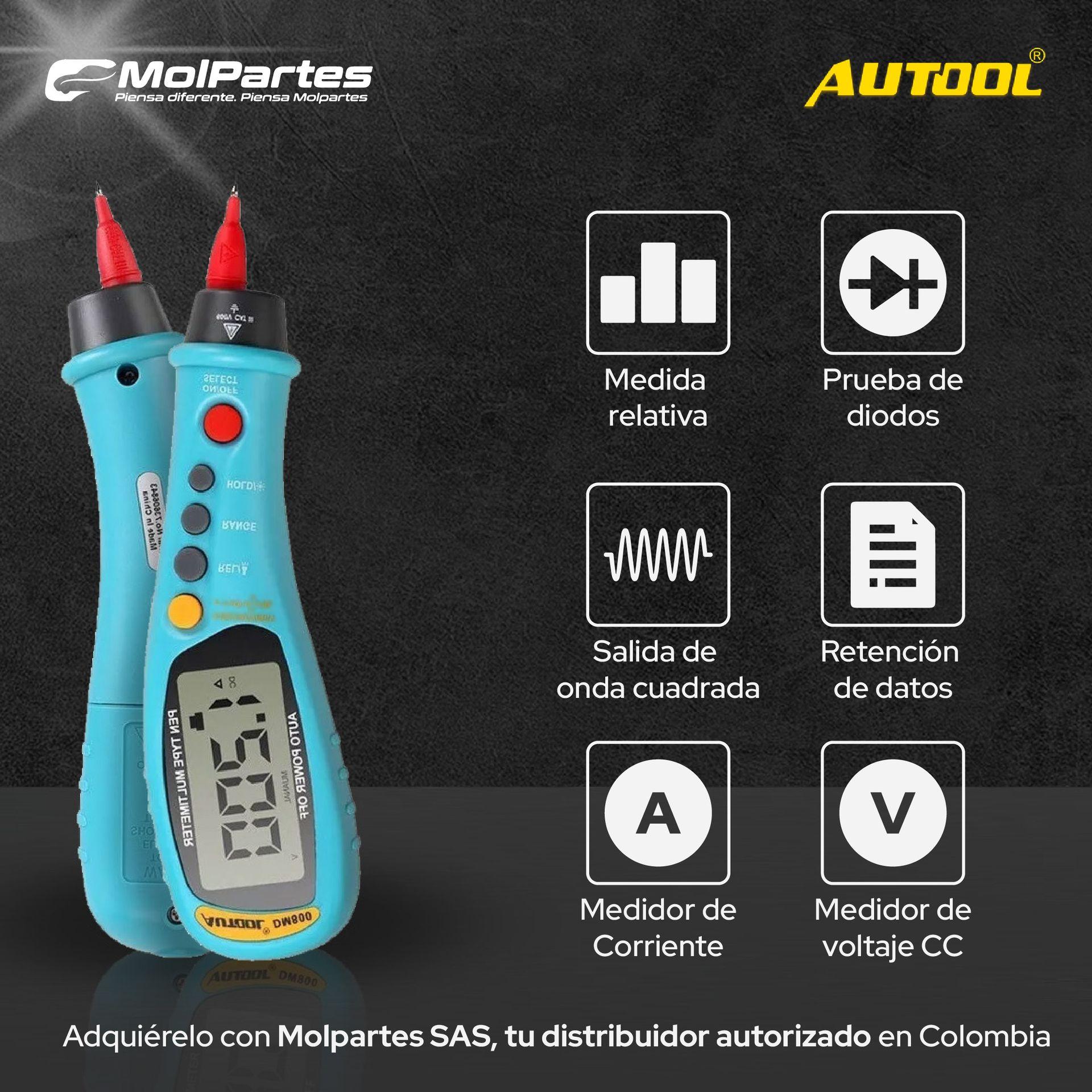 DM800 AUTOOL MULTÍMETRO DE DIAGNÓSTICO COLOMBIA