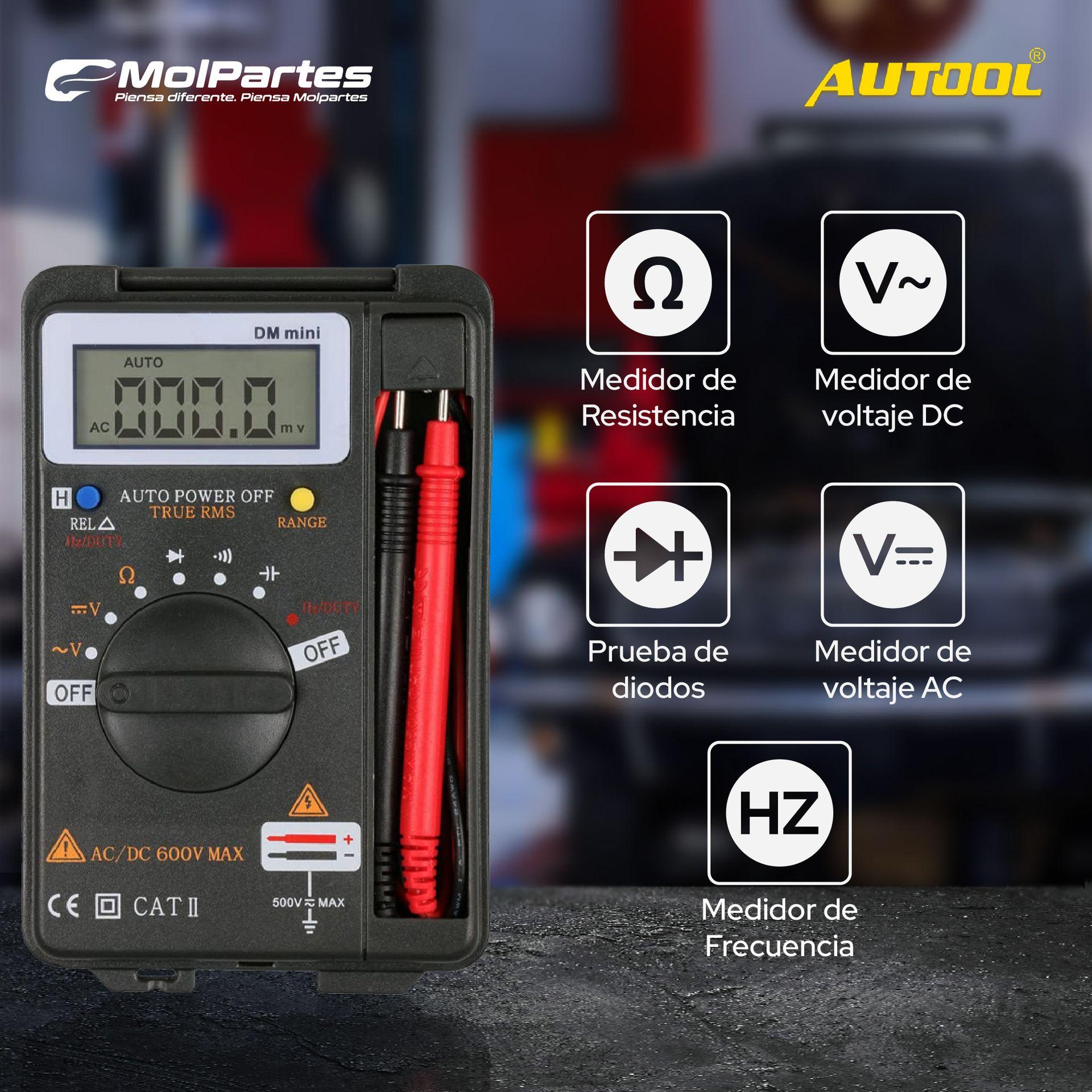 DMMINI AUTOOL MULTÍMETRO MINI DE DIAGNÓSTICO COLOMBIA