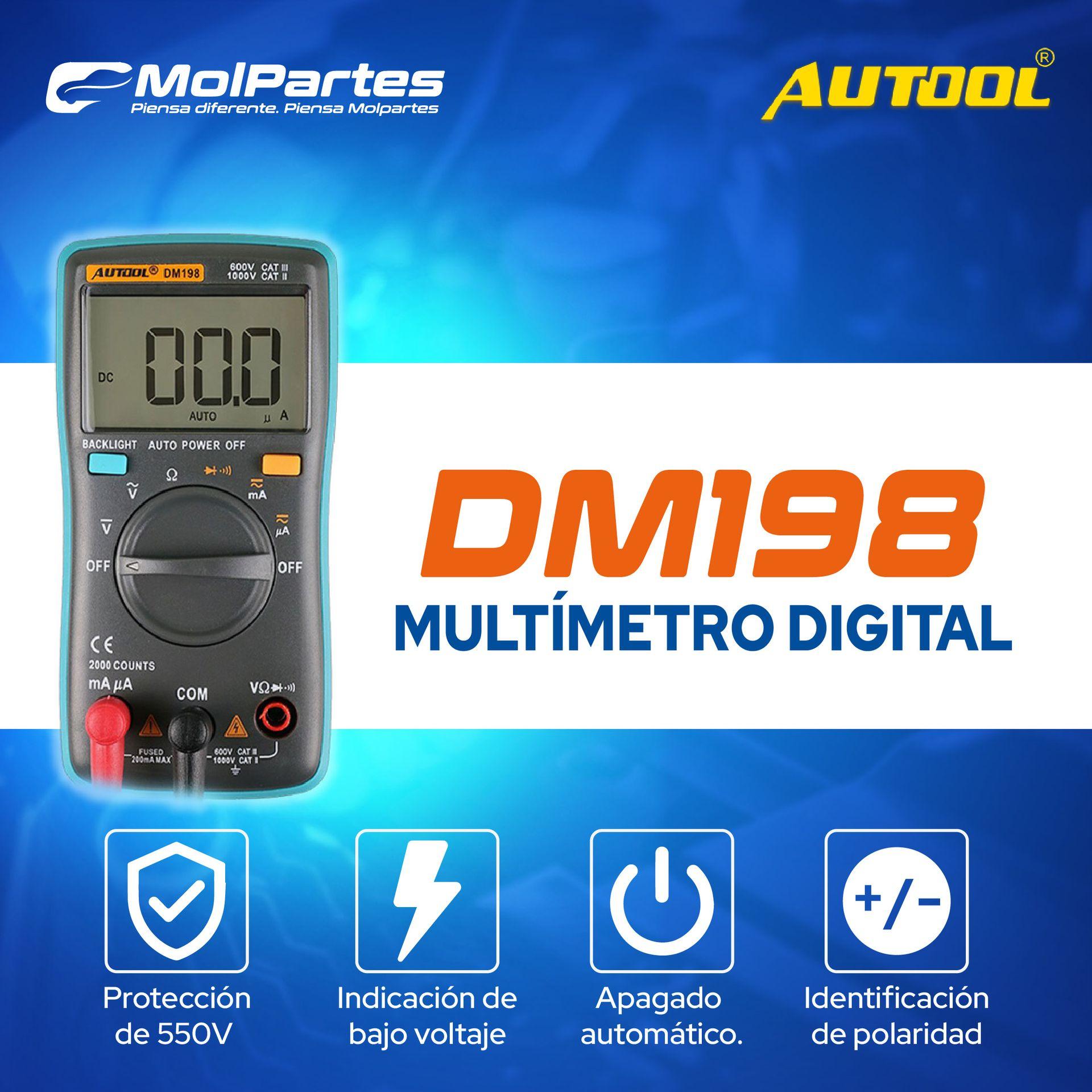 DM198 AUTOOL MULTÍMETRO DE DIAGNÓSTICO COLOMBIA