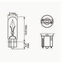 BOMBILLO MINIATURA T-5 W2X4.6D W2W 12V 1.2W TABLERO STD CAJA X 10 UND 2721 12516 GL2721