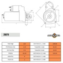 ARRANQUE JHON DEERE 4024T 244J 304J 317 320 325 328 332 4120 4320 4520 4720 5225 5325 DIRECTO 12V T9 2.2KW S:HORARIO T:BOSCH