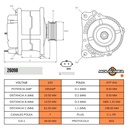 ALTERNADOR NISSAN NV400 RENAULT MASTER MERCEDES SPRINTER 12V 210AMP 2PINES P:7PK T:MITSUBISHI