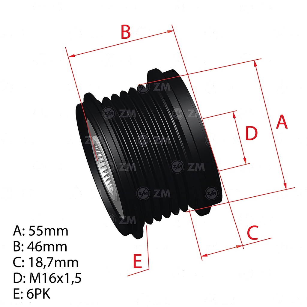 [5696.012.72] POLEA RUEDA LIBRE MERCEDES ECLASS E180 E200 E250 E300 E350 6C CW (5831)