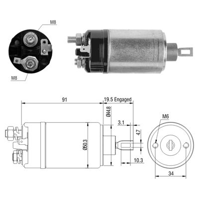 [02ZM-521] AUTOMATICO VOLKSWAGEN ESCARABAJO KOMBI 12V TIPO BOSCH