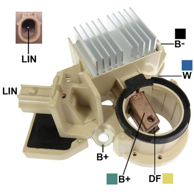 [07GA144] REGULADOR HONDA CIVIC 2012> FIT 1.5 16V 2012> 12 1 CON TERMINAL (LIN) TIPO MITSUBISHI