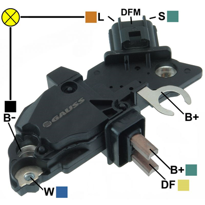 [07GA235] REGULADOR FORD FIESTA 12 CONECTOR HORIZONTAL 3 L-DFM-S TIPO BOSCH