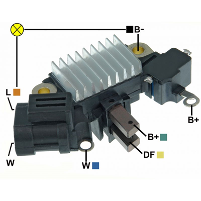 [07GA255] REGULADOR CHEVROLET CORSA DIESEL 12 CON ESCOBILLAS 2 L-W TIPO HITACHI