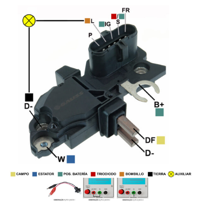 [07GA297] ﻿REGULADOR VOLVO B12 FH12 FM SCANIA 24V F00M144119 F00M145246 F00MA45247 F00MA45248 F00M144118 (GA1448)﻿