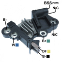 REGULADOR INTELIGENTE BMW 12V TIPO BOSCH TIPO BSS PS B+ GND F T:B ID:6 F00M346089 1986AE0045 GA348 12317561924 12317561939