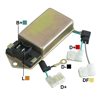 [07GA690] REGULADOR FORD TRACTOR LUCAS 12 70 2 PINES 4 CABLES L-B+ TIPO LUCAS