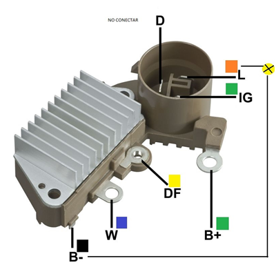 [07GA816] REGULADOR CHEVROLET SWIFT TERMINALES DIG-L TERMINAL L CON SEÑAL A LA BOMBA 126000-0850 TIPO NIPONDENSO