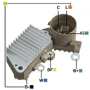 REGULADOR CHEVROLET SPRINT 3 TERMINALES C-IG-L TERMINAL L CON REACTANCIA 126000-0840 TIPO NIPPONDENSO