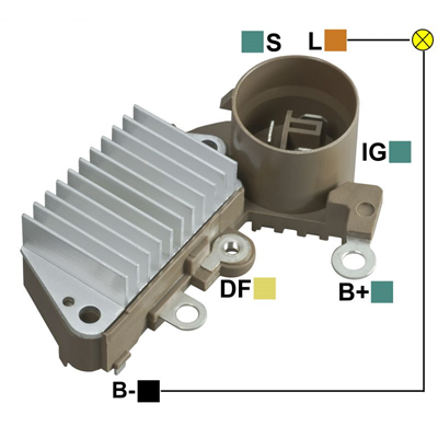 [07GA819] REGULADOR TOYOTA MONTACARGAS DAIHATSU CHARADE 12 CONECTOR REDONDO 3 S-IG-L TIPO NIPPONDENSO