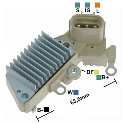 [07GA820] REGULADOR TOYOTA CAMRY CORONA 12 70 CONECTOR OVALADO 3 S-IG-L TIPO NIPPONDENSO
