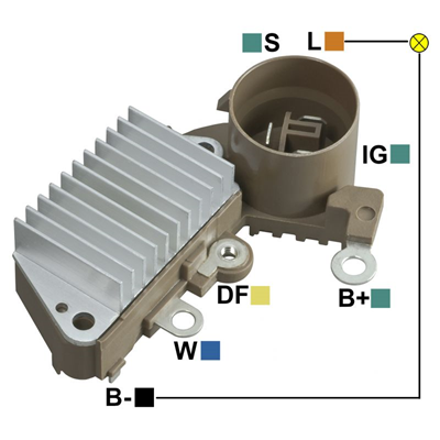 [07GA821] REGULADOR TOYOTA COROLLA TERCEL DAIHATSU CHARADE 12 CONECTOR REDONDO 3 S-IG-L TIPO NIPPONDENSO