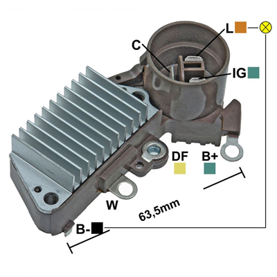 [07GA828] REGULADOR TOYOTA CELICA MV HONDA CIVIC MV LAND ROVER 12 CONECTOR REDONDO 3 C-IG-L TIPO NIPPONDENSO