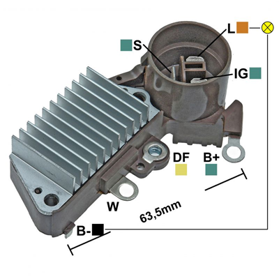 [07GA833] REGULADOR TOYOTA HONDA SUZUKI 12 CONECTOR REDONDO 3 S-IG-L TIPO NIPPONDENSO