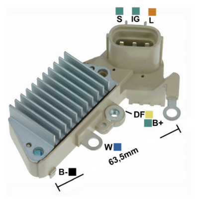 [07GA854] REGULADOR TOYOTA TROOPER 4RUNNER TACOMA 12V S-IG-L TERMNINAL L SIN INDUCTANCIA