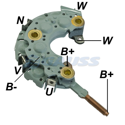 [07GA1250] RECTIFICADOR TOYOTA HONDA 115AMP 8X50A90MM TIPO DENSO
