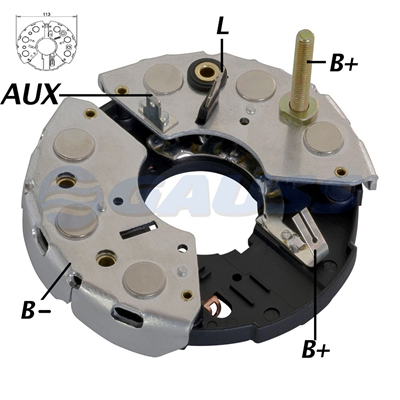 [07GA1275] RECTIFICADOR CHEVETTE FIAT UNO LADA NIVA 80AMP 8X35A (GA026 GA028 GA032 GA034) TIPO BOSCH