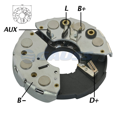 [07GA1277] RECTIFICADOR RENAULT 9 BMW 86 VW VOLKSWAGEN GOL 16 GL GT GTS 18 65AMP 65AMP 6X50A AVALANCHE (GA022 GA028 GA034) TIPO BOSCH