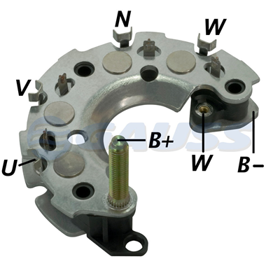 [07GA1300] RECTIFICADOR FIAT PALIO LAND ROVER 95AMP 8X35A AVALANCHE (ZENER) 111MM TIPO MAGNETI MARELLI
