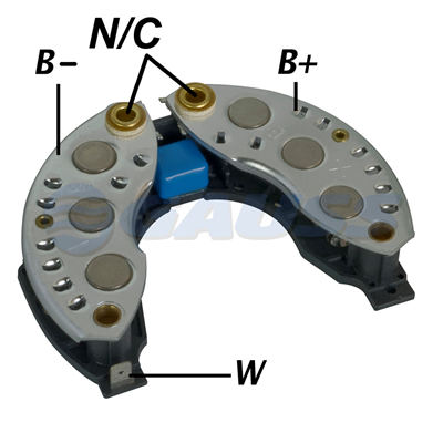 [07GA1452] RECTIFICADOR PARIS RHONE RENAULT R-9 (+ -) 85AMP 6X35A TIPO VALEO