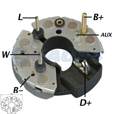 [07GA1541] RECTIFICADOR AGRALE MB MERCEDES BENZ TRACTOR MF 85AMP 6X 35A TIPO BOSCH