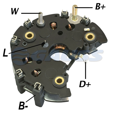 [07GA1584] RECTIFICADOR FORD FIESTA FESTIVA 1 SALIDA 90AMP 6X35A AVALANCHE (ZENER) TRIDIODO Y CAPACITOR TIPO BOSCH