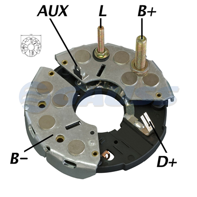 [07GA1676] RECTIFICADOR FORD ESCORT 20 XR3 95AMP 8X35A M8X50 M5X45 TRIDIODO 113MM (GA028 GA034) TIPO BOSCH