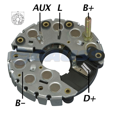 [07GA1730] RECTIFICADOR FIAT AUDI VW VOLKSWAGEN 115AMP 8X50A M8X50 TRIDIODO (GA026) TIPO BOSCH