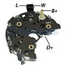 RECTIFICADOR AUDI SKODA OCTAVIA VW VOLKSWAGEN GOLF VOLKSWAGEN GOL 120AMP 6X50A AVALANCHE (ZENER) TRIDIODO Y CAPACITOR (GA223) TIPO BOSCH