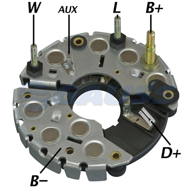 [07GA1736] RECTIFICADOR CUMMINS NAVISTAR 130AMP 8X50A M6 M8X50 M5X45 TRIDIODO TIPO BOSCH