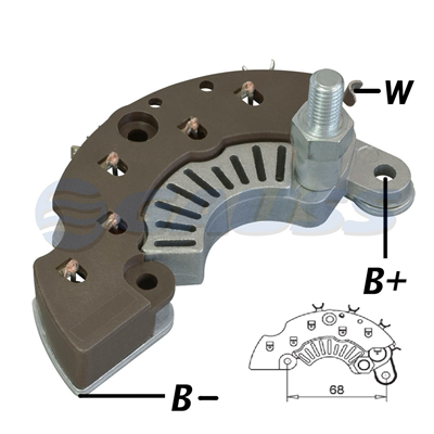 [07GA1758] RECTIFICADOR BLAZER DAEWOO 85AMP 6X35AAVALANCHE (ZENER) A PRESION CAPACITOR (GA702 GA704 GA707 GA711) TIPO DELCO