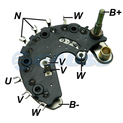 [07GA1840] RECTIFICADOR PEUGEOT 95AMP 8X35A AVALANCHE (ZENER) (GA639) TIPO VALEO