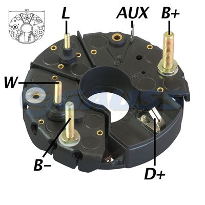 [07GA1955] RECTIFICADOR IVECO SCANIA 105AMP 105AMP 8X35A(GA301) TIPO BOSCH