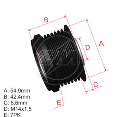 [5696.005.13] POLEA RUEDA LIBRE TOYOTA CAMRY 2 4 PREVIA RAV4 II RAV4 III 2 4 SUZUKI GRAND VITARA DENSO 274150W040 274150W041 021040-1550 5502