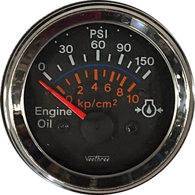 MARCADOR ACEITE ELECTRICO 150PSI 24V ARO CROMADO