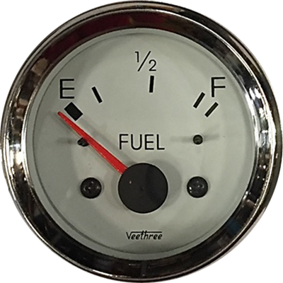 [16267122] MARCADOR GASOLINA SIN FLOTADOR 12V TABLERO BLANCO ARO CROMADO