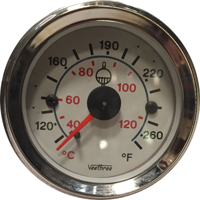 [16057078] MARCADOR TEMPERATURA AGUA MECANICO 72" 1.83M TABLERO BLANCO ARO CROMADO
