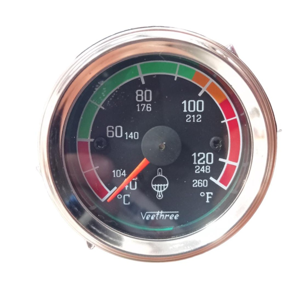 [16057632] MARCADOR TEMPERATURA AGUA MECANICO 200" 5.08MM ESCALA COLOR ARO CROMADO