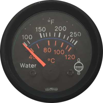 [16270712] MARCADOR TEMPERATURA AGUA ELECTRICO 12V 40Ø-120Ø ARO NEGRO