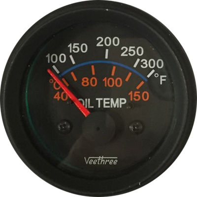 MARCADOR TEMPERATURA ACEITE ELECTRICO 12V 40°-150° ARO NEGRO