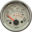 MARCADOR TEMPERATURA AGUA ELECTRICO 12V 40Ø-120Ø TABLERO BLANCO ARO CROMADO