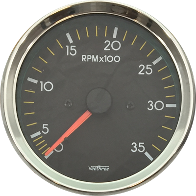 [16030907] TACOMETRO ELECT SEÑAL ALT 0-3500 RMP 12V 80MM CON GRADUACION ARO CROMADO