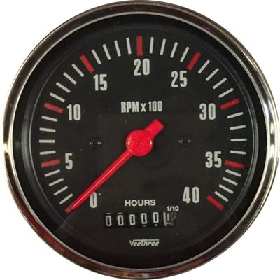 [16037113] TACOMETRO CON HOROMETRO ANALOGO ELECT SEÑAL PICK UP 0-4000 RPM 12 24V 85MM ARO CROMADO