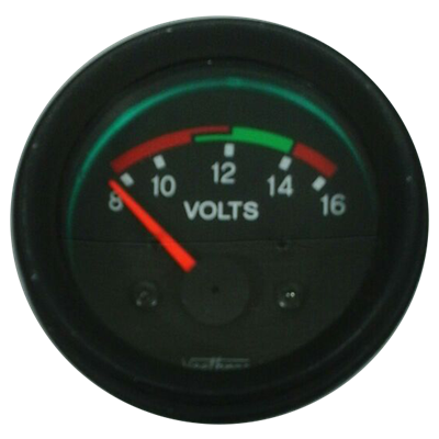 VOLTIMETRO 52MM 12V ESCALA 8-16 ARO NEGRO