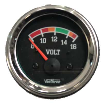[16227104] VOLTIMETRO 52MM 12V ESCALA 8-16 ESCALA COLOR ARO CROMADO